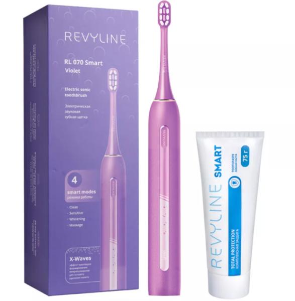 Звуковая щетка Revyline RL 070 Violet и зубная паста Smart доступны в Норильске