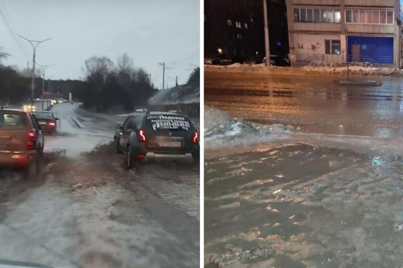 «А это точно февраль?»: новосибирцы показали, как выглядит город после зимнего дождя